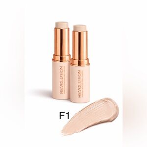 Makeup Revolution Fast Base Stick Foundation F1 • 2 Pack • Fair